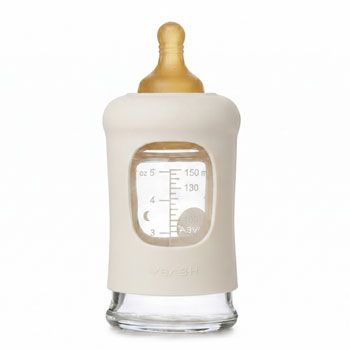 Biberon en verre avec housse de protection - Milky white - 150 ml