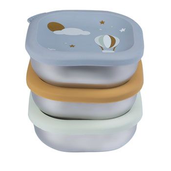 Lot de 3 boites repas inox micro-ondable - Adventure