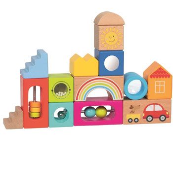 14 Blocs d'exploration sensoriels en bois
