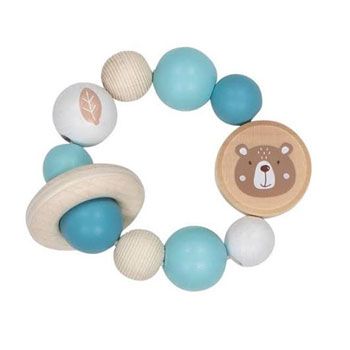 Hochet bois flexible Ours Bleu