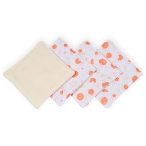 Lot de 4 lingettes lavables double face en coton bio Barbapa Pom'