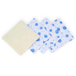 Lot de 4 lingettes lavables double face en coton bio SaperliPom'pette