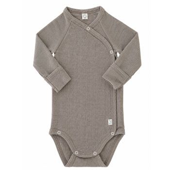 Body Kimono Manches longues en laine mérinos et soie Sable
