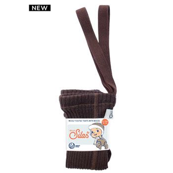 Collant à bretelles 100% laine mérinos - Espresso Brown