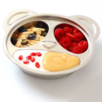 Plateau repas inox 3 parties Poca le panda