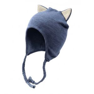 Bonnet Chaton ajustable en pure laine mérinos Moondust blue