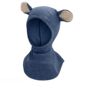 Cagoule Ourson ajustable en laine mérinos Moondust Blue