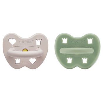 Lot de 2 tétines rondes Moss Green et Soft Pebble 3-36 mois