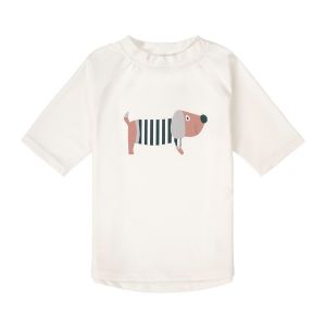 Tee-shirt manches courtes anti UV Chien blanc