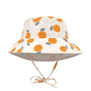 Chapeau Anti UV réversible Orange Blanc