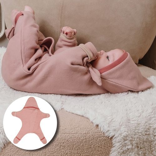 Couverture étoile 100% Coton polaire Rose poudré