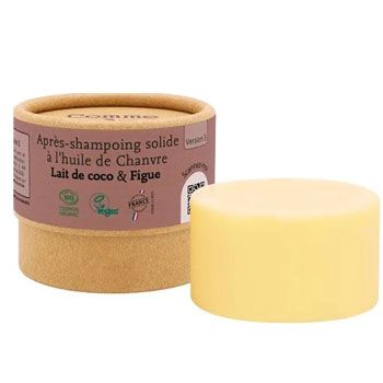 Après-shampoing solide à l'huile de chanvre - Lait de coco et Figue