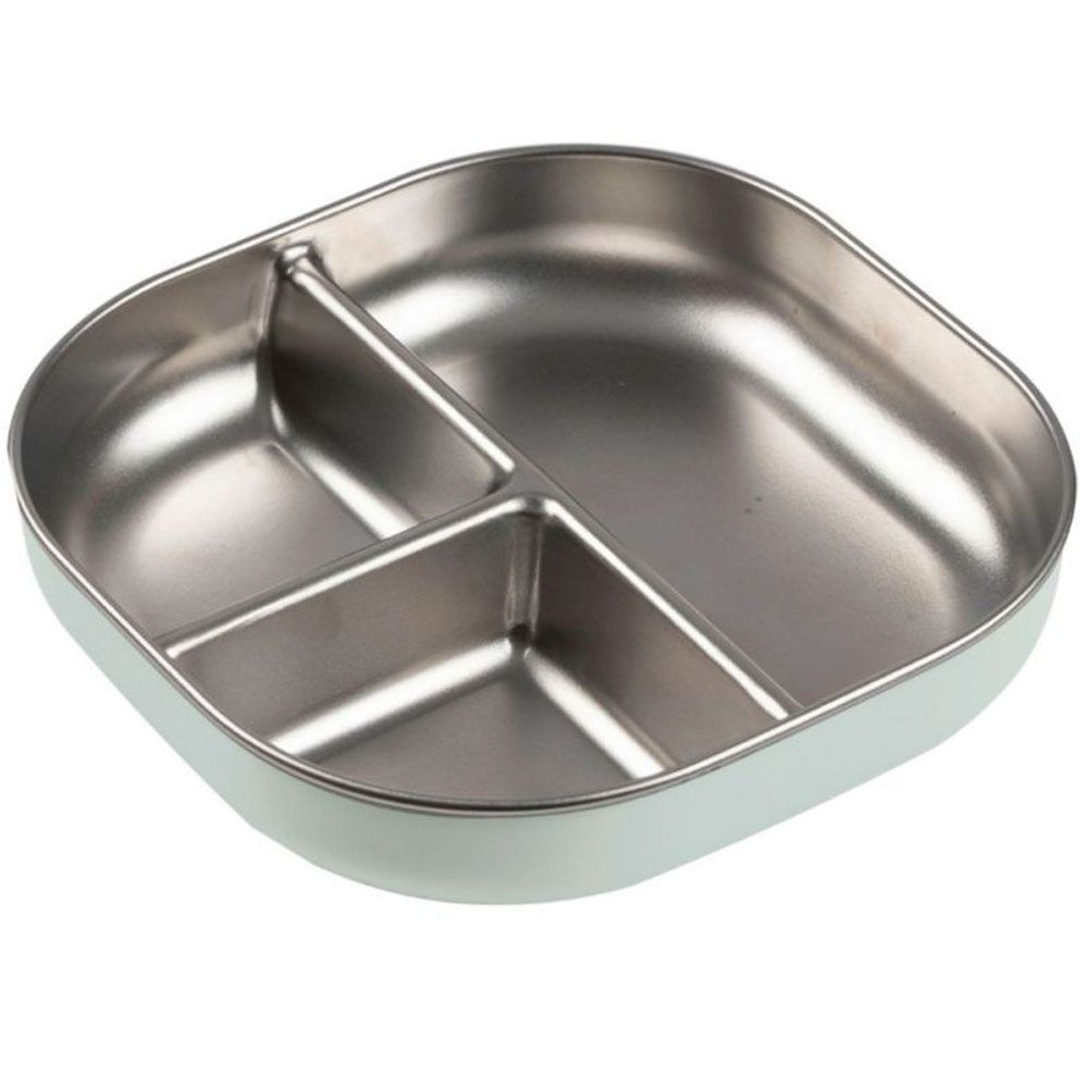 Assiette compartimentée en inox micro-ondable - Misty Green