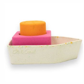 Jouet de bain empilable en caoutchouc naturel  - Orange