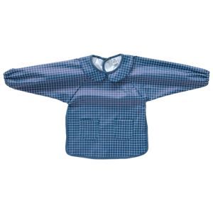 Bavoir-tablier imperméable manches longues 6-24 mois Carreaux