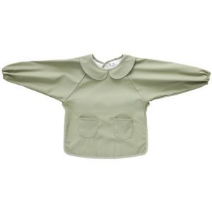 Bavoir-tablier imperméable manches longues 6-24 mois Sauge