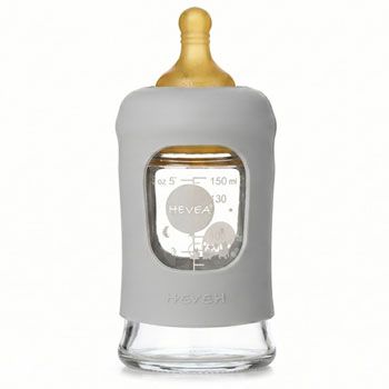 Biberon en verre avec housse de protection - Gorgeous grey - 150 ml