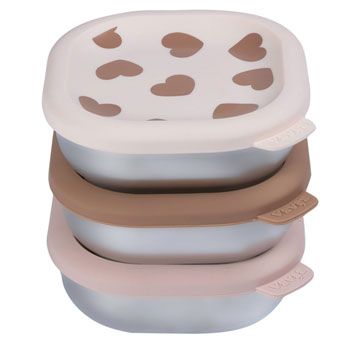 Lot de 3 boites repas inox micro-ondable - Big Love