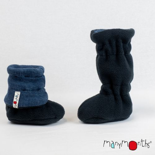 Chaussons de Portage ajustables en laine/polaire Moondust Blue