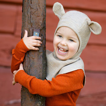 Cagoule Ourson ajustable en laine mérinos Driftwood Taupe