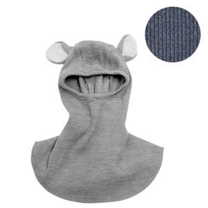 Cagoule Ourson ajustable en laine mérinos Moondust Blue