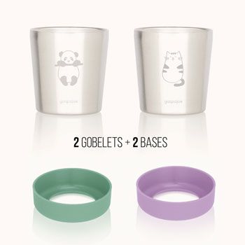 Set de 2 Gobelets inox Yoopy Panda - Chat