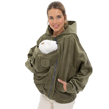 Blouson overzise Grossesse et Portage en velours côtelé  - Olive