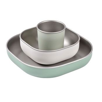 Coffret repas en inox micro-ondable - Vert Sauge