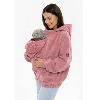 Blouson overzise Grossesse et Portage en velours côtelé  - Coral