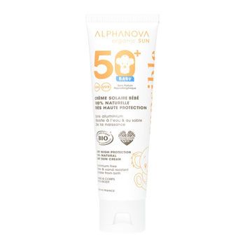 Crème solaire Bébé certifiée bio SPF 50+