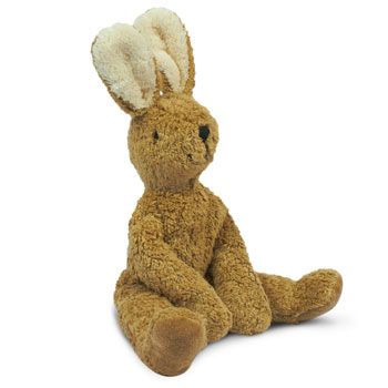 Doudou peluche en coton bio et laine - Lapin beige - 38 cm