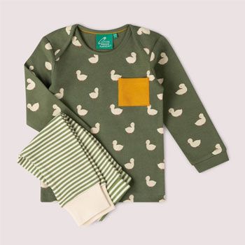 Ensemble t-shirt manches longues et jogging en coton biologique - Ducks