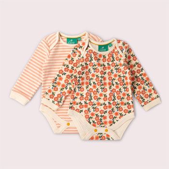 Lot de 2 bodies manches longues en coton biologique - Petals