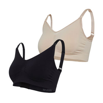 Lot de 2 Soutien-gorge d'allaitement sans couture Noir et Chair