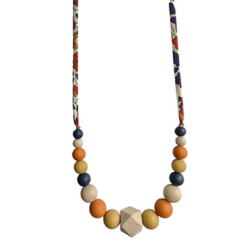 Collier d'allaitement et de portage en silicone et en bois Automne