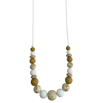 Collier d'allaitement et de portage en silicone et en bois Rve de Sable