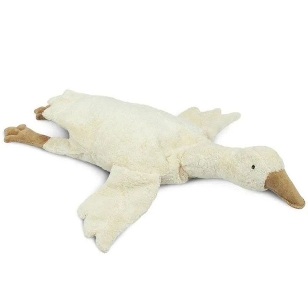 Doudou bouillotte en coton bio et laine - Oie - 47 cm