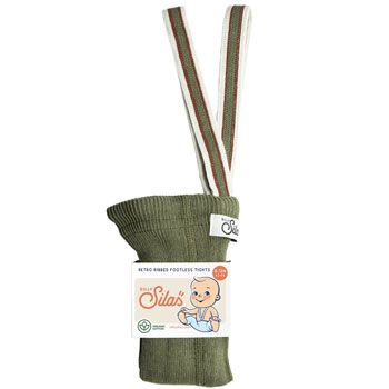 Collant sans pied à bretelles - Olive Striped