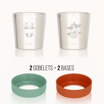 Set de 2 Gobelets inox Yoopy Renards - Panda