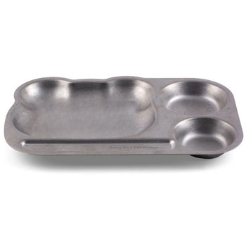 Plateau animal repas inox 3 parties