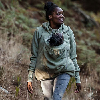 Sweat zippé de Grossesse et de Portage Pola - Olive