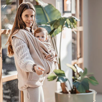 Gilet zippé de Grossesse et de Portage Polaris - Latte