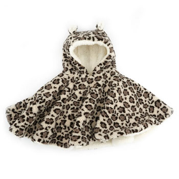 Poncho teddy léopard 6-36 mois