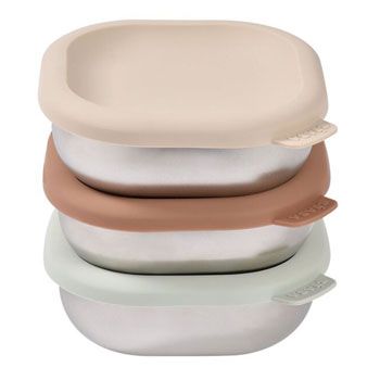 Lot de 3 boites repas inox micro-ondable - Natural