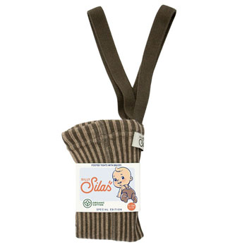 Collant à bretelles - Seaweed Brown x Peanut Striped