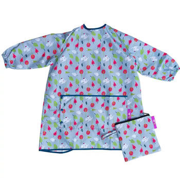 Bavoir Tablier Manches longues nomade 6 mois- 4 ans - Bleu gris