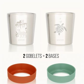 Set de 2 Gobelets inox Yoopy Léopard - Tortues