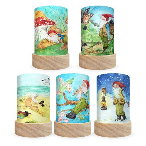 Set de 5 Abat-jours illustrés pour Lanterne - Eentje van Margo George le Gnome