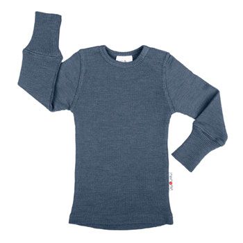 T-shirt manches longues évolutif en laine mérinos Moondust Blue