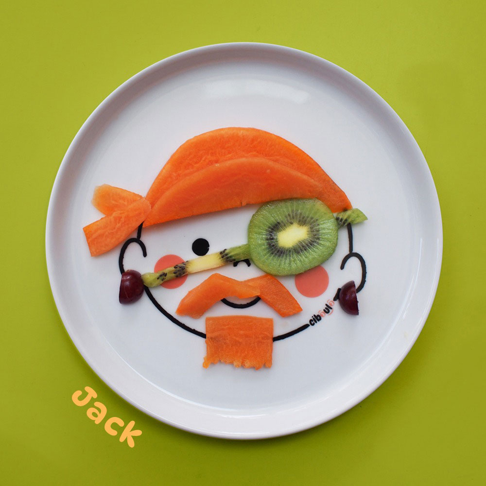 Set Repas Enfant Ciboulo - Assiette Silicone Motif Bonhomme + Couverts Ergonomiques - Lavable Au Lave-vaisselle